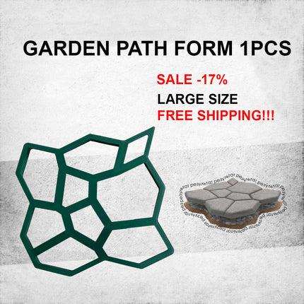 Garden Path Form (23,6*23,6*2,4 in) DIY Garden Mold Manually Paving Cement Brick (60*60*6 cm)