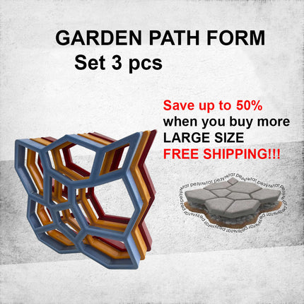 Garden Path Form (23,6*23,6*2,4 in) DIY Garden Mold Manually Paving Cement Brick (60*60*6 cm)