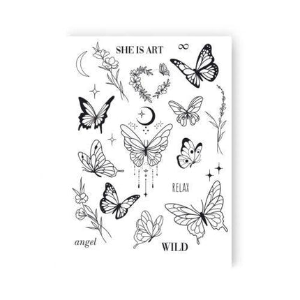 FunToysi: "butterflies and flowers" tattoo (ts271195238048)