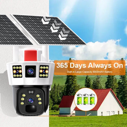 4MP Triple Lens Wireless Solar Camera