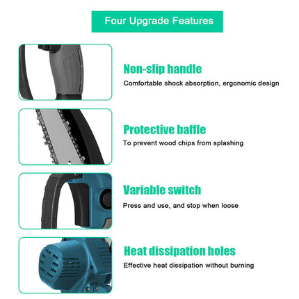 4"/6" Cordless Wood Cutter Chainsaw with 2x Power Batteries