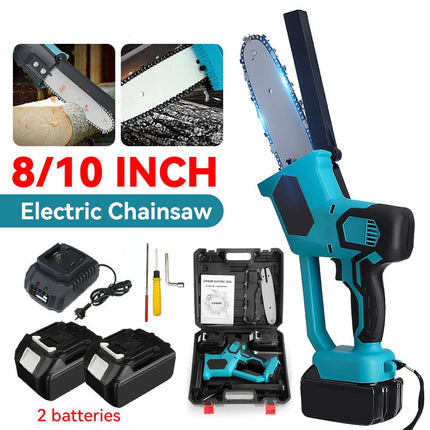 8" & 10" Electric Cordless Chainsaw with 2x Batteries