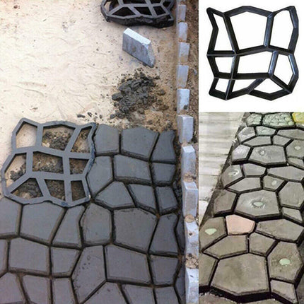 Garden Walkway DIY Path Maker Mold Manually Paving Pavement Cement Brick Plastic (13.6x13.4x1.5 in / 36x36x4 cm)