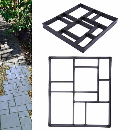 Garden Path Form (17.72x15.75x1.7 in) DIY Concrete Path Maker Mold Grid Walkway Maker Pavement Garden Path Floor Paving 43x38x2.4 cm