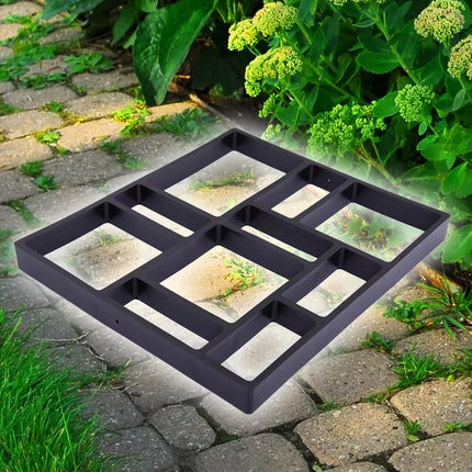 Garden Path Form (17.72x15.75x1.7 in) DIY Concrete Path Maker Mold Grid Walkway Maker Pavement Garden Path Floor Paving 43x38x2.4 cm