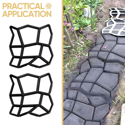 Garden Walkway DIY Path Maker Mold Manually Paving Pavement Cement Brick Plastic (13.6x13.4x1.5 in / 36x36x4 cm)