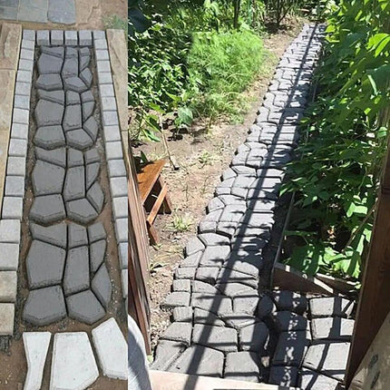 Garden Walkway DIY Path Maker Mold Manually Paving Pavement Cement Brick Plastic (13.6x13.4x1.5 in / 36x36x4 cm)