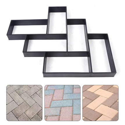 L Type Concrete Walk Pavement Molds Paving Mold Cement Brick Stone Road Paver (19.6x15.7x1.6 in / 50x40x4 cm)